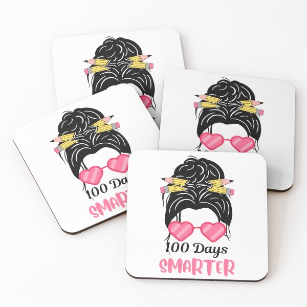 Item preview, 100 Days Smarter Girls Messy Bun Hair 100th Day Of School designed and sold by FeelinGGo ✅.