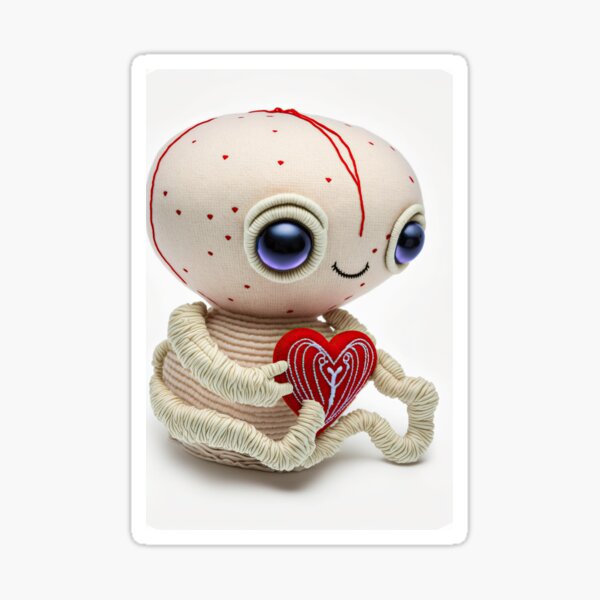 Cute Alien Baby Valentine Sticker