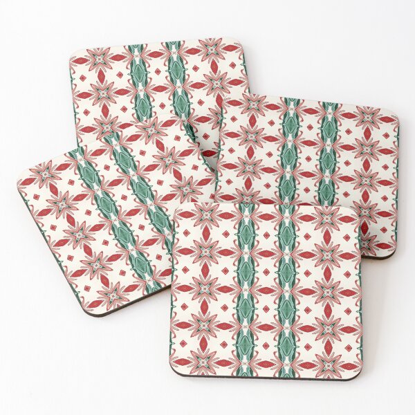 Item preview, Victorian style red and green exotic floral pattern designed and sold by aapshop.