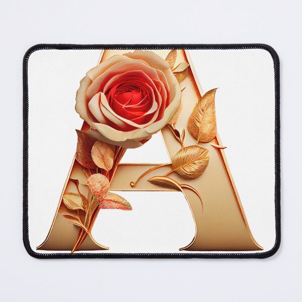 Item preview, Letter A With Golden Rose Valentines Day designed and sold by PosterManiaRo.
