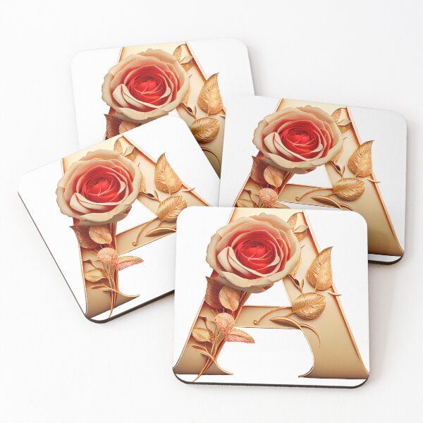 Item preview, Letter A With Golden Rose Valentines Day designed and sold by PosterManiaRo.