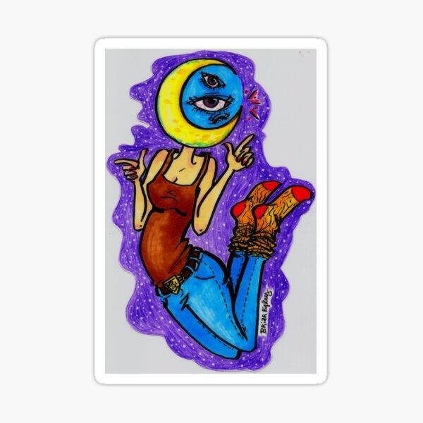 moon-headed person Sticker