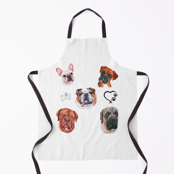 Item preview, Set of 5 Stickers - Wrinkled Breeds of Dogs - boxer, frenchie, english buldog, english mastiff, french mastiff designed and sold by HanaiPrint.