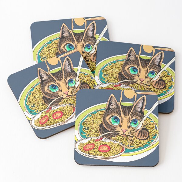 Item preview,  Cute Cat Eating Spaghetti designed and sold by roleshop.