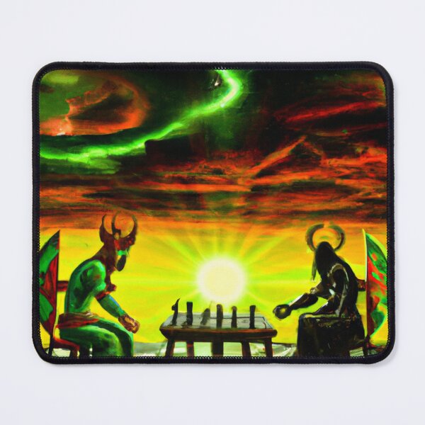 Item preview, Good and evil playing chess designed and sold by bruhnopestore.