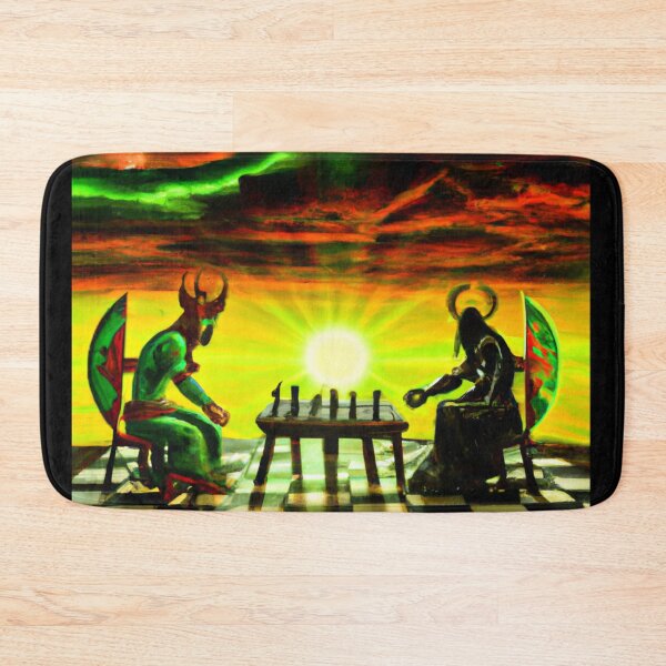 Item preview, Good and evil playing chess designed and sold by bruhnopestore.