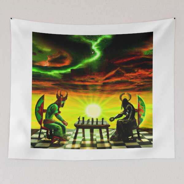 Item preview, Good and evil playing chess designed and sold by bruhnopestore.