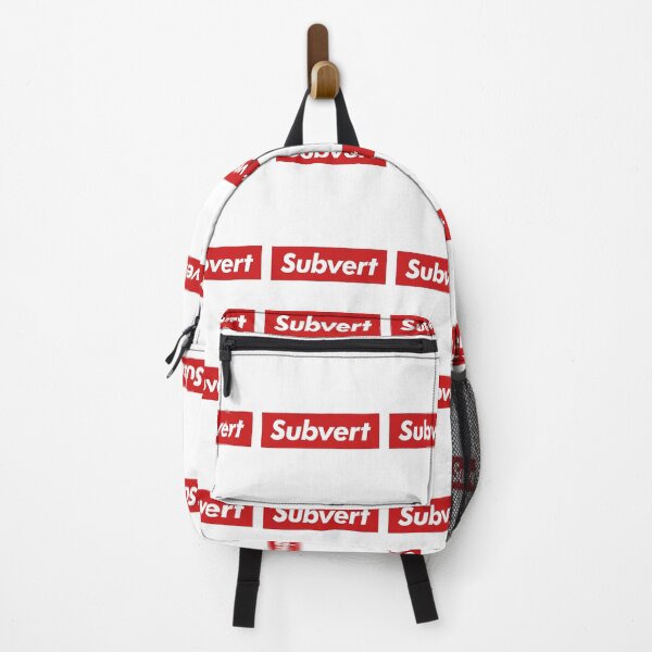 Item preview, Kruger Subvert Graphic Art Slogan Text, Bold, Big Text, red and white, skatewear designed and sold by MajicArts.