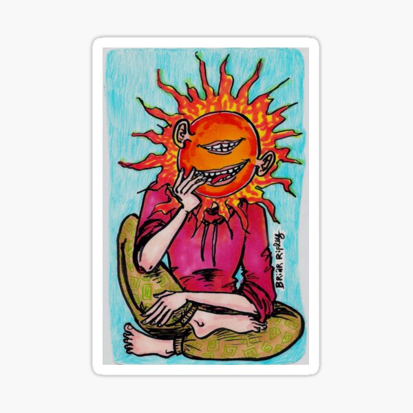sun-headed person Sticker