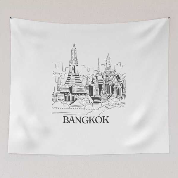 Item preview, City of Bangkok , capital of Thailand  design - line art , tourism, trip, holiday, vacation designed and sold by FFelder.