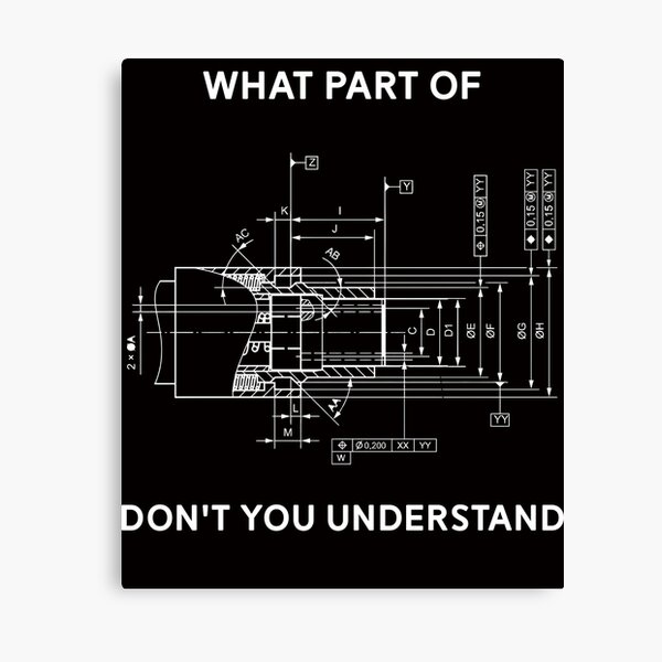 Funny Engineering T-Shirt - Mechanical Engineering T-shirt Canvas Print