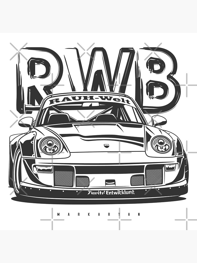 Porsche 993 RWB Skull Leader store Poster Print