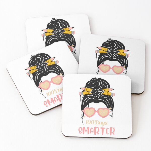 Item preview, 100 Days Smarter Girls Messy Bun Hair 100th Day Of School designed and sold by FeelinGGo ✅.