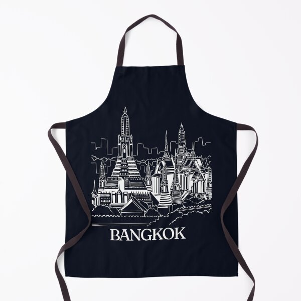 Item preview, City of Bangkok , capital of Thailand design -white colour line art , tourism, trip, holiday, vacation designed and sold by FFelder.