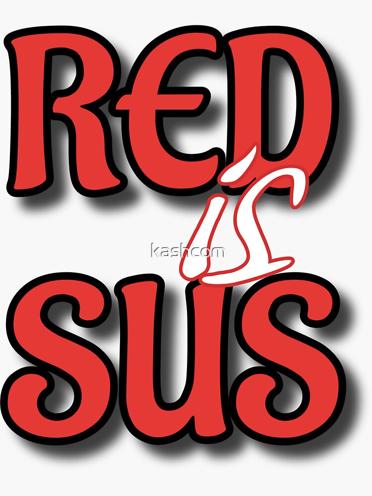 Sus (suspicious) simple funny meme red' Sticker
