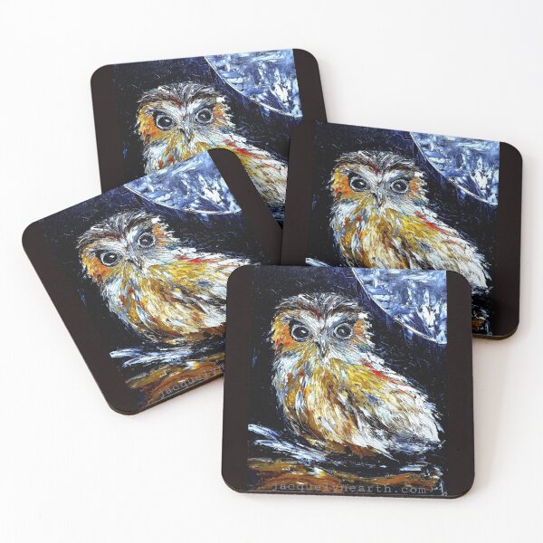 Item preview, Australian Boobook Owl under Full Moon designed and sold by jacquelynearth.