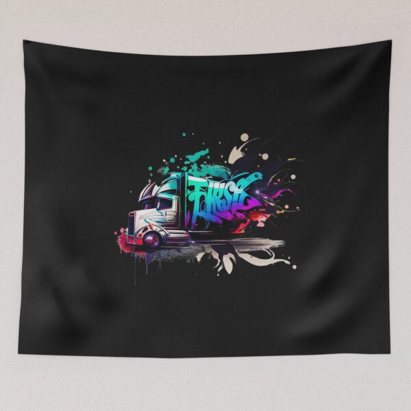 Item preview, Trucker Truck Driver- Graffiti splash of color designed and sold by ValleyDream.