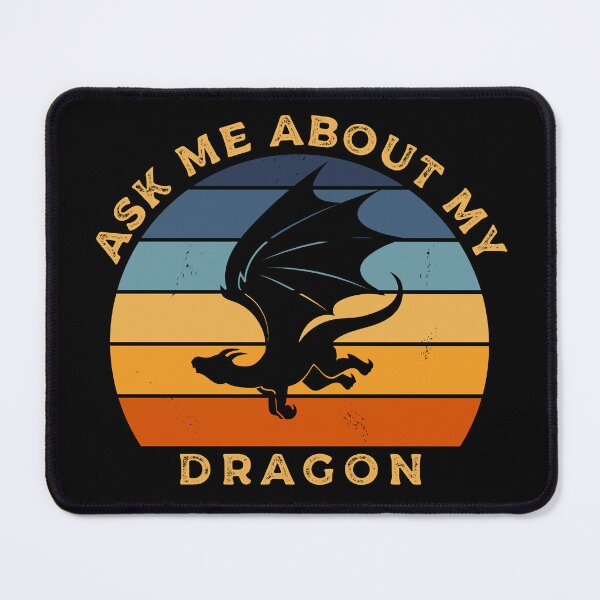 Item preview, Retro Dragon Silhouette Sunset Vintage - Ask Me About My Dragon designed and sold by ForeHeadDesigns.
