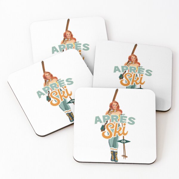 Item preview, Apres Ski Bunny: Vintage Pinup Redhead Skiing designed and sold by The Whiskey Ginger Design Shop.