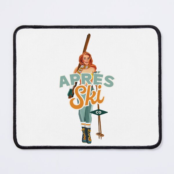 Item preview, Apres Ski Bunny: Vintage Pinup Redhead Skiing designed and sold by The Whiskey Ginger Design Shop.