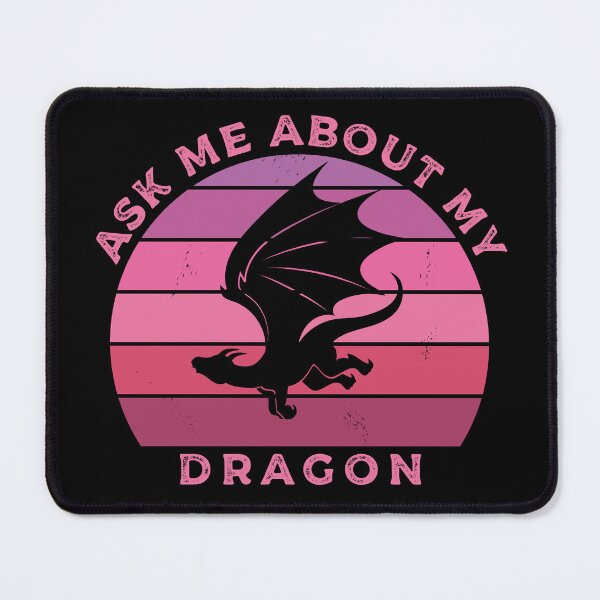 Item preview, Retro Dragon Silhouette Sunset Vintage - Ask Me About My Dragon - Pink designed and sold by ForeHeadDesigns.
