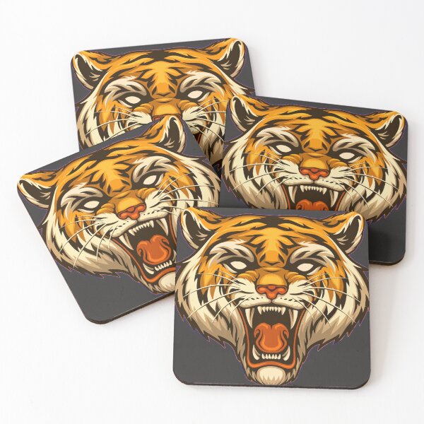 Artikelvorschau, Wildes, gruseliges Tigergesicht-Themenparty-Design für Feiernde entworfen und verkauft von AssamFT.