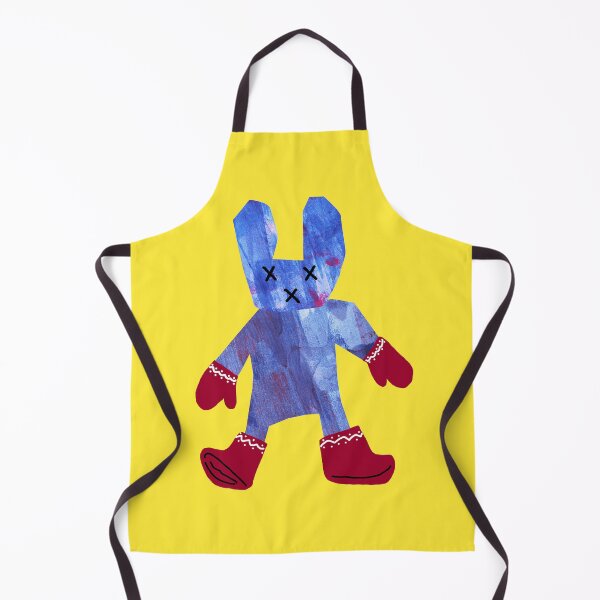 Aperçu de l'œuvre Collage numérique Mixed Media Lapin bleu texturé avec des gants rouges et des bottes rouges créée et vendue par wenjunior.