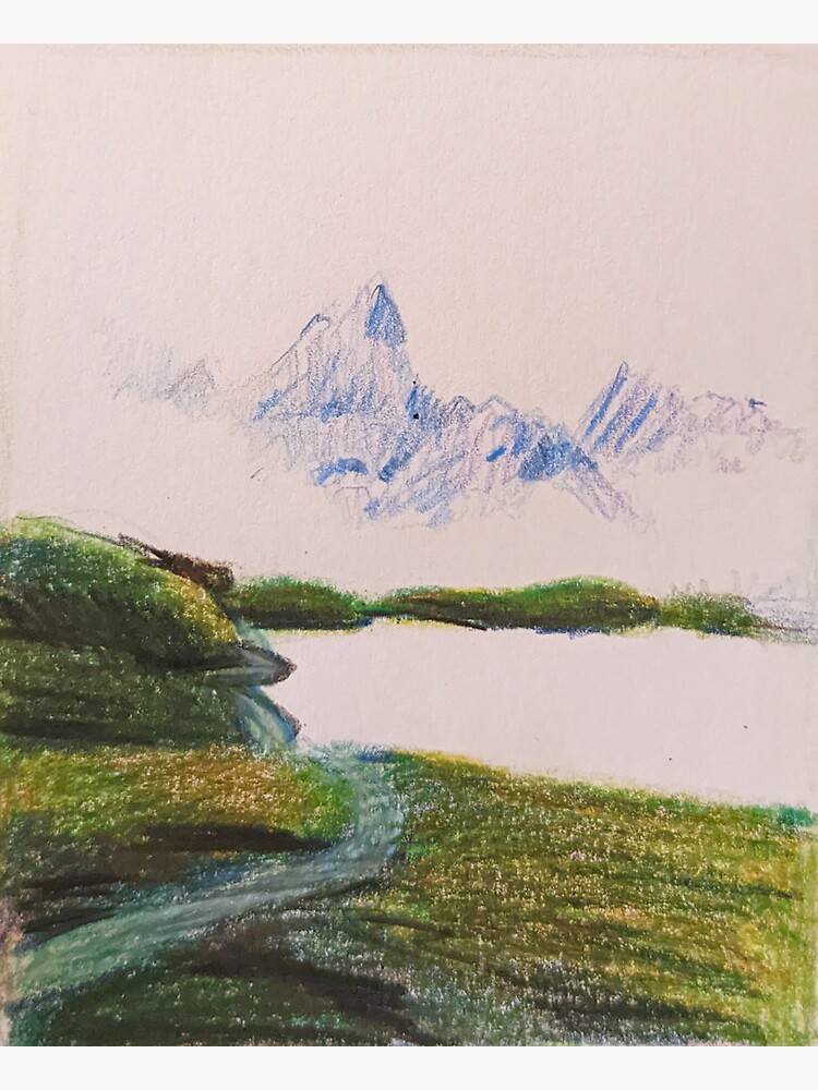 Mountain Landscape Sketch - Art Print or Canvas