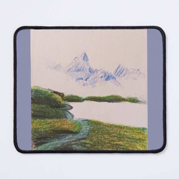 Item preview, colored pencil mountain landscape designed and sold by ptaradactyl.