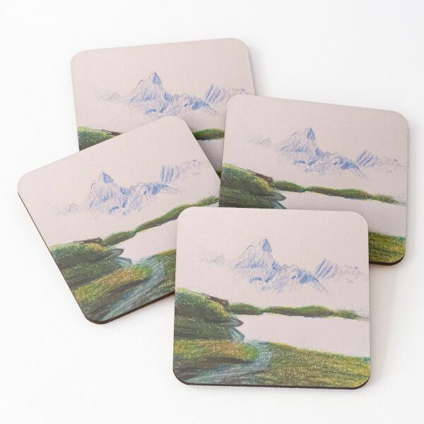 Item preview, colored pencil mountain landscape designed and sold by ptaradactyl.