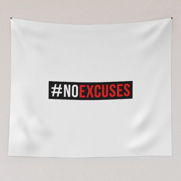 Item preview, No Excuses Gym Fitness Quote designed and sold by maniacfitness.