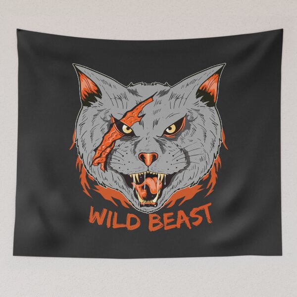 Item preview, Wild Beast scary cat face theme party design for celebrants designed and sold by AssamFT.