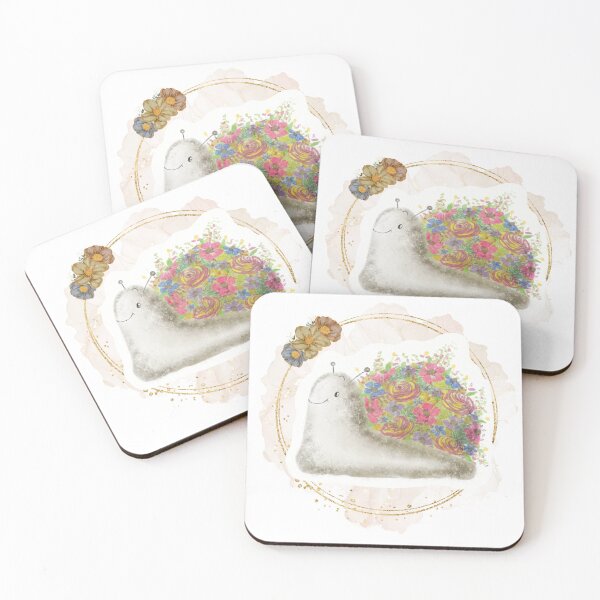 Item preview, Cute pastel watercolor snail design with leaves and flowers designed and sold by TrusteeDesign.