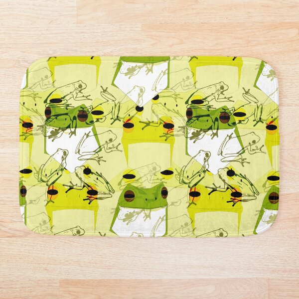 Item preview, Diseño de patrón de superficie de ranas funky amarillas designed and sold by MindCereal.