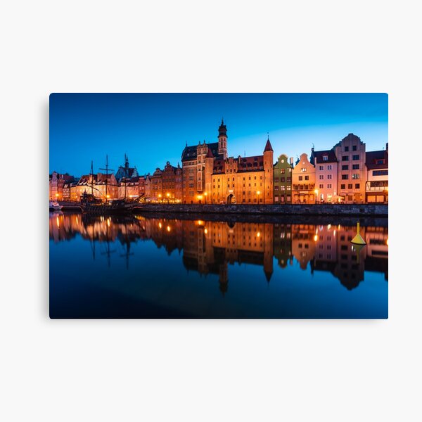 Gdansk old town evening reflection Canvas Print