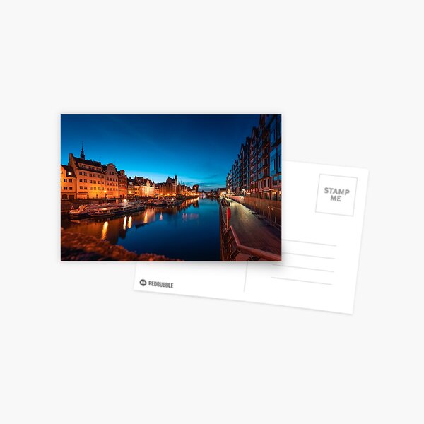 Item preview, Gdansk old town evening reflection at blue hour designed and sold by Stefan Lenz.