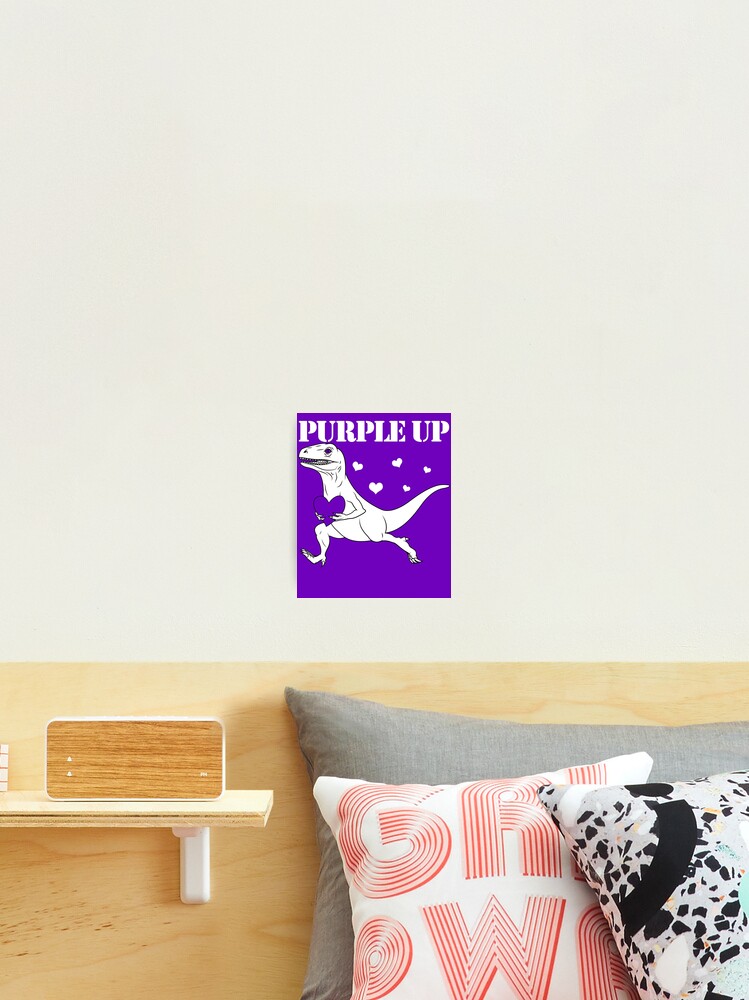 Aperçu 2 sur 3. Impression photo avec l'œuvre Purple Up Raptor Military Child Month Dinosaur Purple Up Gear créée et vendue par DynamicDesign.