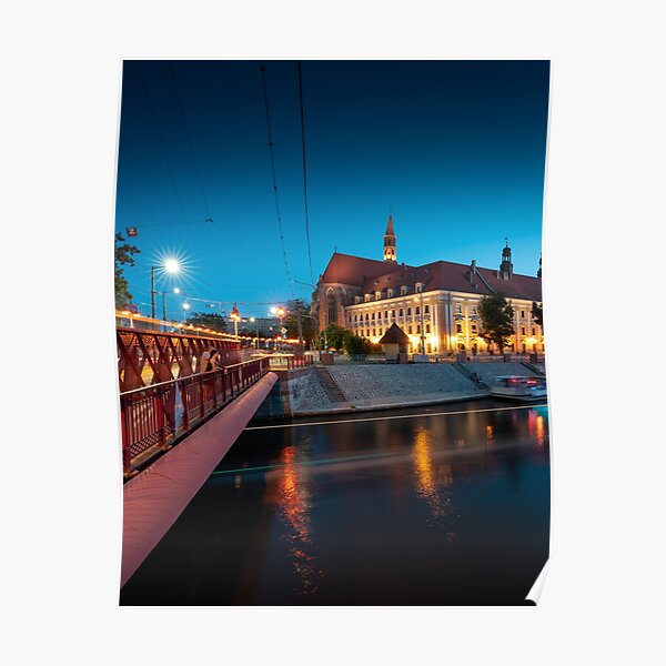 Blue hour in Wroclaw Poster