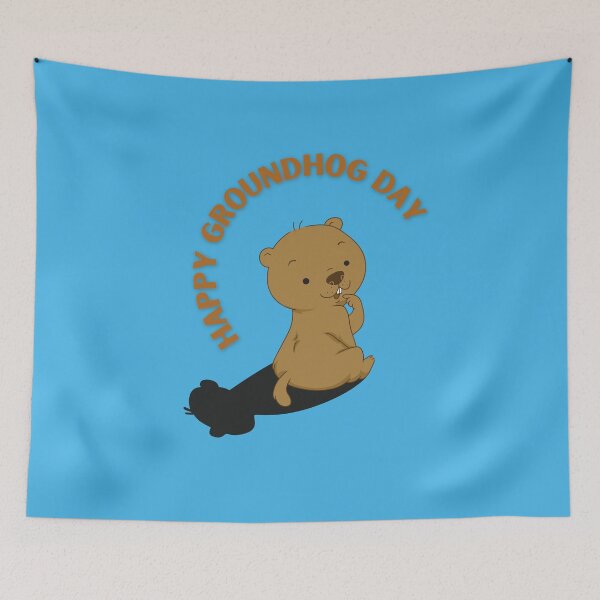 Item preview, Happy Groundhog Day  designed and sold by ZubiyaArt.