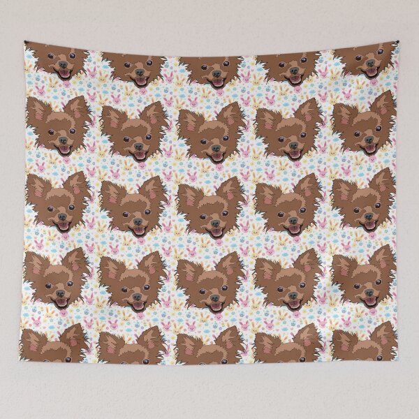 Item preview,  Long haired Chihuahua with Easter pattern designed and sold by LeahcarsArt.