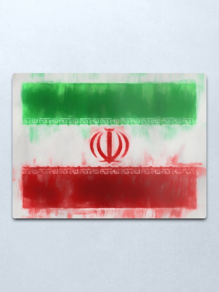 Alternate view of Iran Flag Reworked No. 66, Series 1 Metal Print