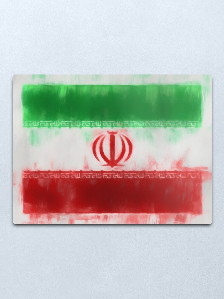 Alternate view of Iran Flag Reworked No. 66, Series 1 Metal Print