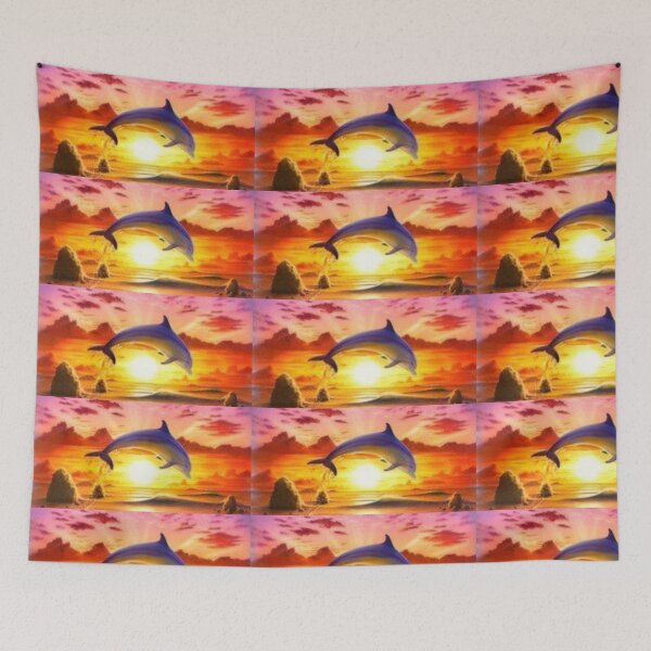 Item preview, Beautiful Sliver Dolphins. Having fun in the amazing Sunrise.  designed and sold by Tiannalaw.