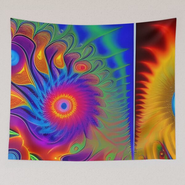 Item preview, Space Flowers - Psychedelic Multi Color Painting designed and sold by theWeppen.