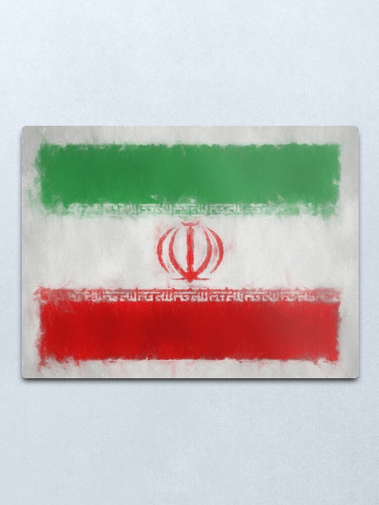 Alternate view of Iran Flag Reworked No. 66, Series 3 Metal Print