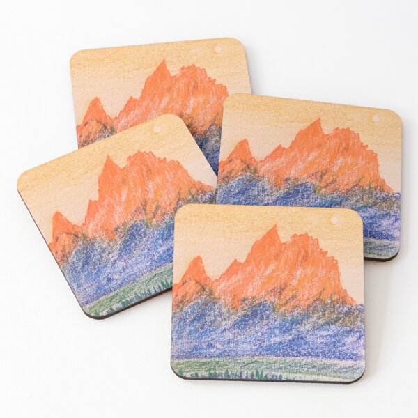 Item preview, colored pencil orange mountain designed and sold by ptaradactyl.