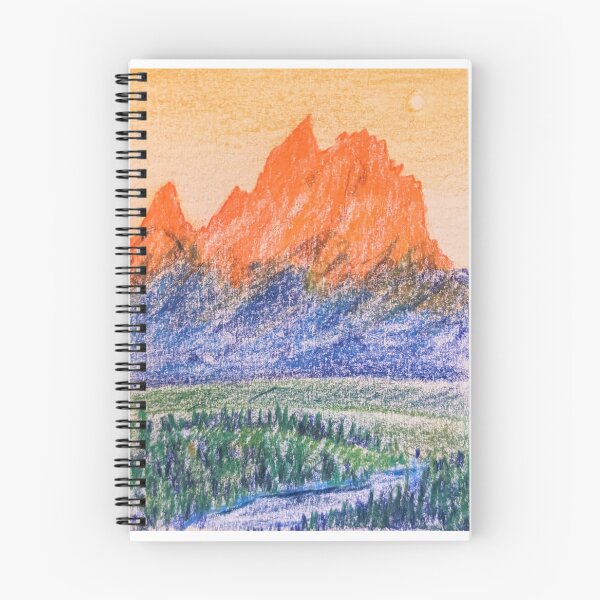 Item preview, colored pencil orange mountain designed and sold by ptaradactyl.
