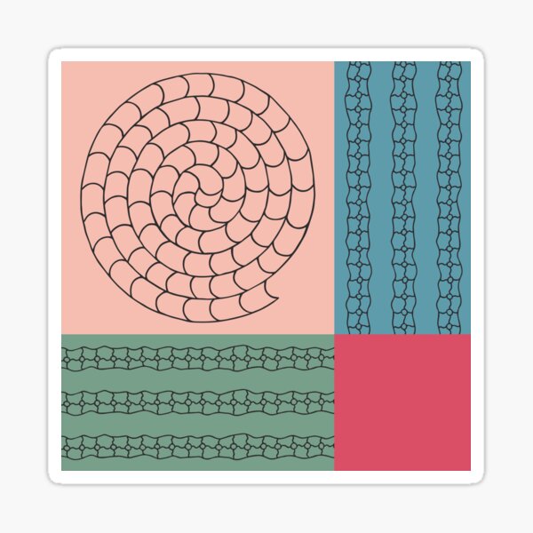 Patchwork Spirals in Bohemian Colors Sticker