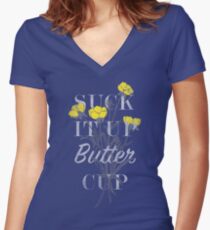 Saugen Sie es Butterblume auf Shirt mit V-Ausschnitt