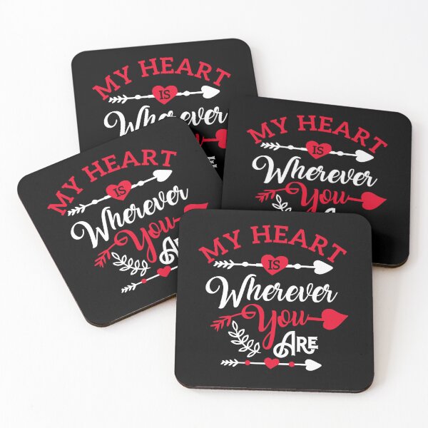 Item preview, My Heart Is Wherever You Are - Cute Valentine's Day Design for Couples by FanityPrints designed and sold by FanityPrints.
